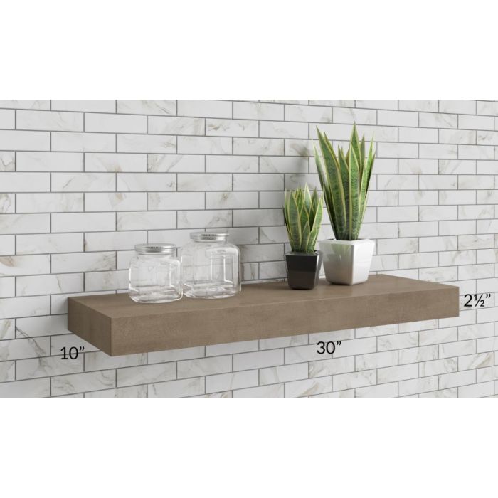 Cobblestone Grey 30" Floating Shelf