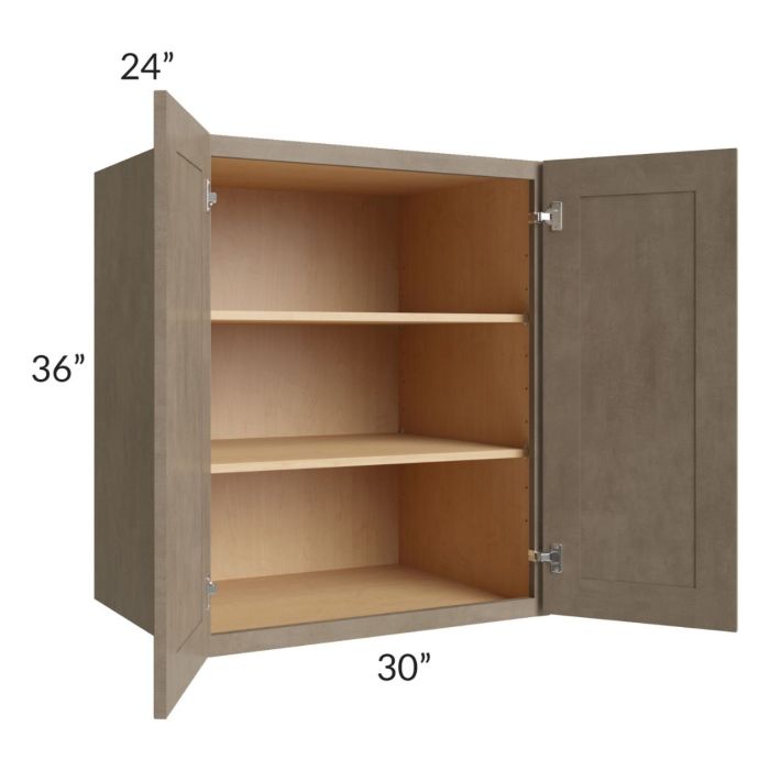 Cobblestone Grey 30x36x24 Split Pantry Wall Cabinet