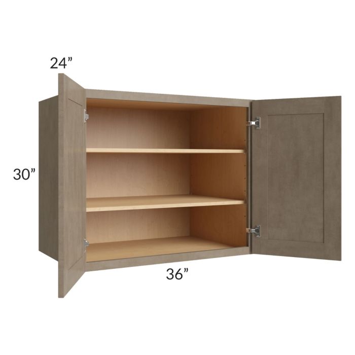 Cobblestone Grey 36x30x24 Split Pantry Wall Cabinet