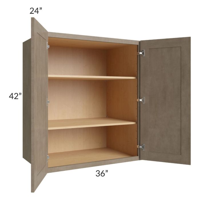 Cobblestone Grey 36x42x24 Split Pantry Wall Cabinet