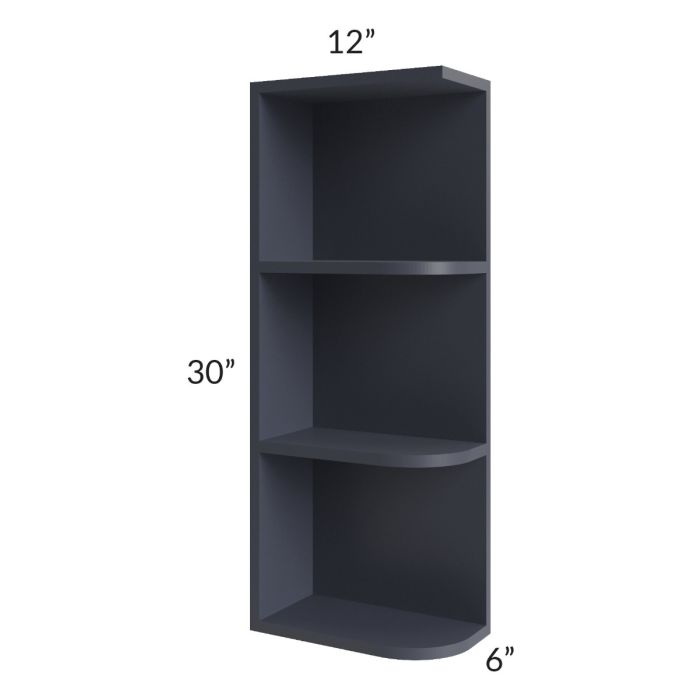 Midtown Indigo Shaker 6x30 Open End Wall Cabinet – Left Opening