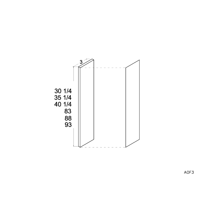 Euro White Grain 2-7/8 x 88 Overlay Filler