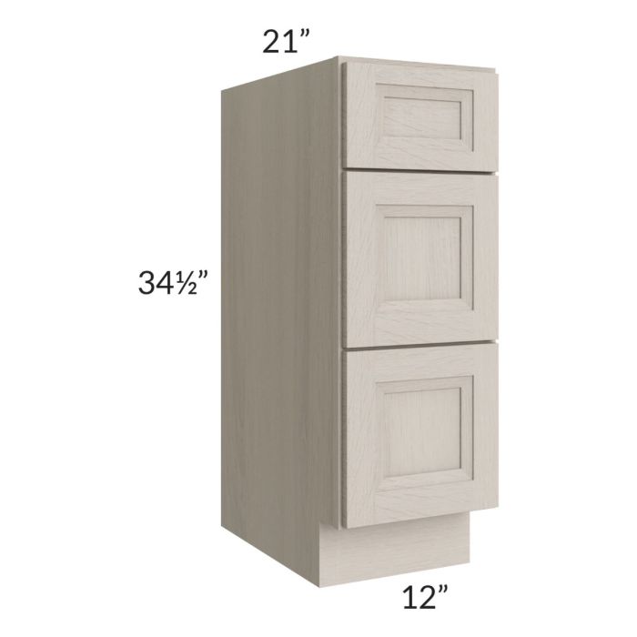 Catalina Mist 12" 3-Drawer Vanity Base Cabinet