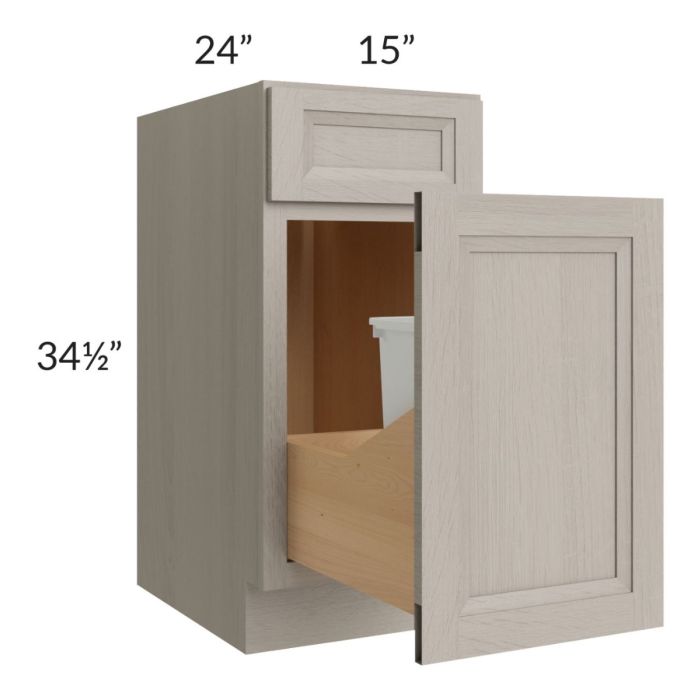Catalina Mist 15" Base Cabinet with Single Trashcan Pullout