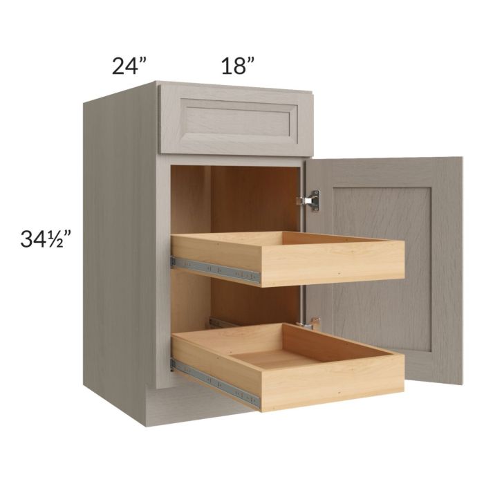Catalina Mist 18" Base Cabinet with 2 Rollout Trays