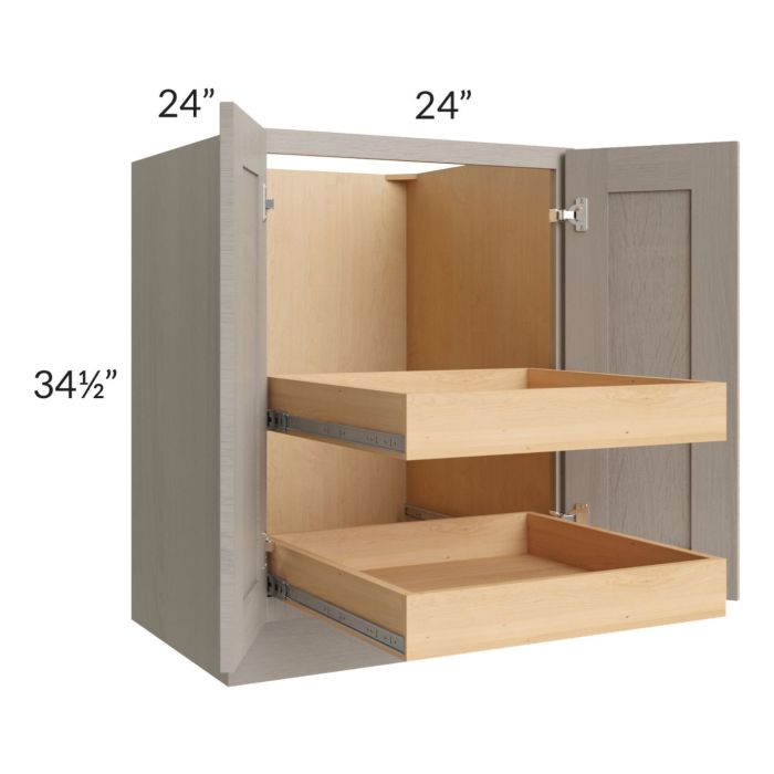 Catalina Mist 24" Full Height Base Cabinet with 2 Rollout Trays