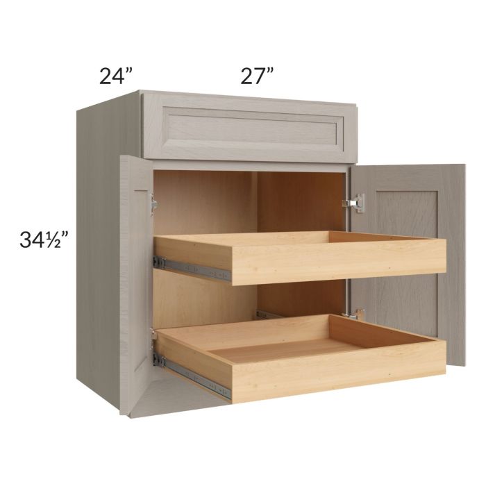 Catalina Mist 27" Base Cabinet with 2 Rollout Trays