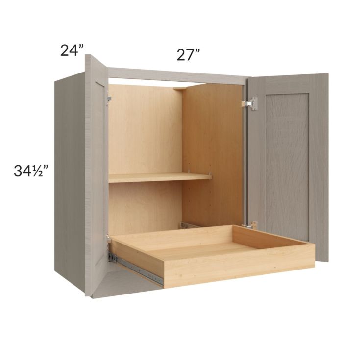 Catalina Mist 27" Full Height Base Cabinet with 1 Rollout Tray