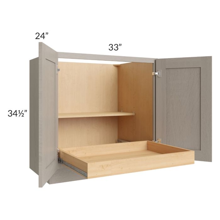 Catalina Mist 33" Full Height Base Cabinet with 1 Rollout Tray