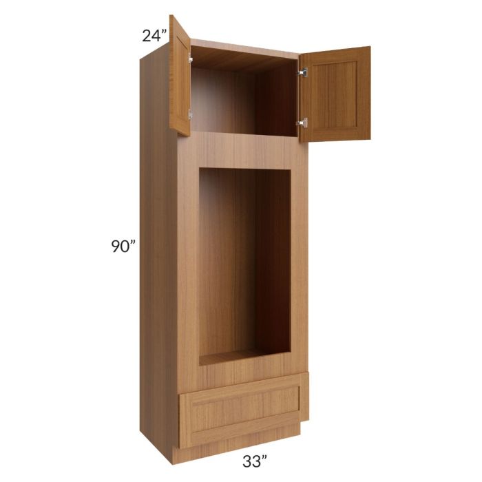 Artisan Walnut Shaker 33x90 Double Oven or Oven/Microwave Cabinet