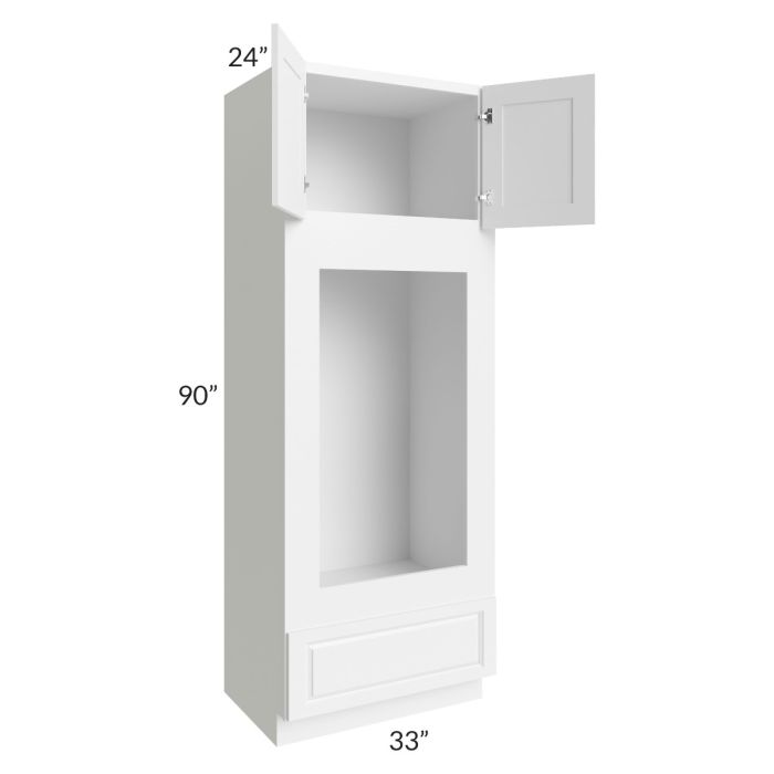 Dakota White 33x90 Double Oven or Oven/Microwave Cabinet