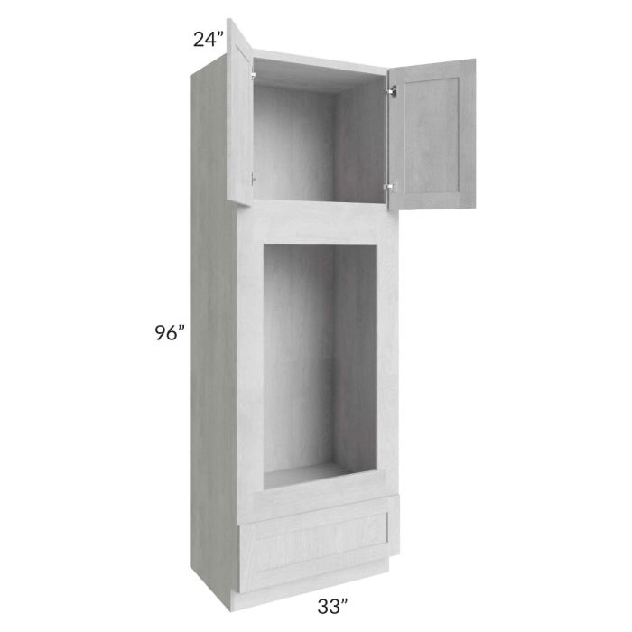 Heather Grey Shaker 33x96 Double Oven or Oven/Microwave Cabinet