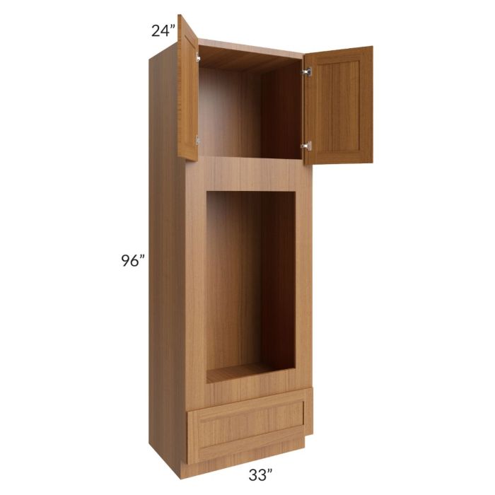 Artisan Walnut Shaker 33x96 Double Oven or Oven/Microwave Cabinet