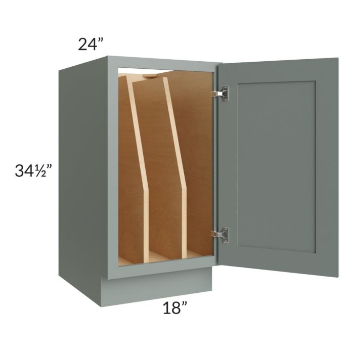 Catalina Meadow Green 18" Full Height Door Tray Divider Base Cabinet