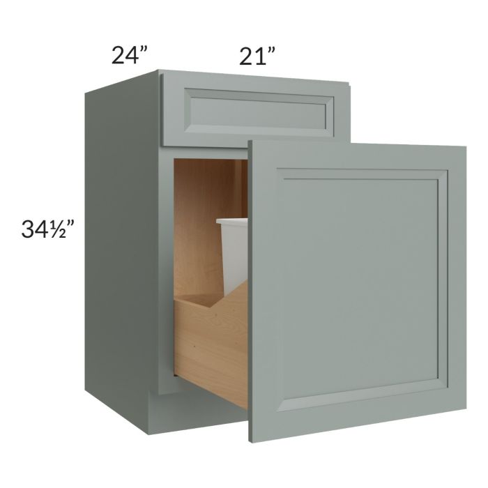 Catalina Meadow Green 21" Base Cabinet with Double Trashcan Pullout