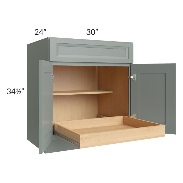 Catalina Meadow Green 30" Base Cabinet with 1 Rollout Tray