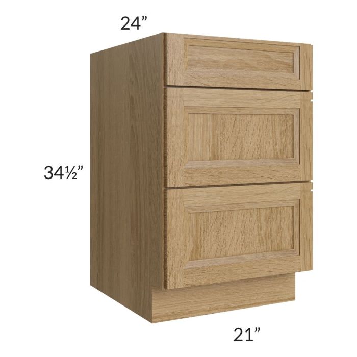 Catalina Toffee 21" 3-Drawer Base Cabinet