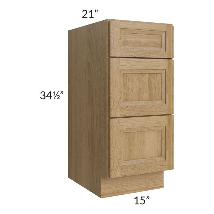 Catalina Toffee 15" 3-Drawer Vanity Base Cabinet