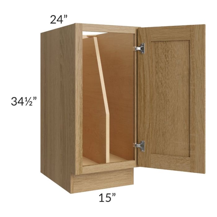Catalina Toffee 15" Full Height Door Tray Divider Base Cabinet