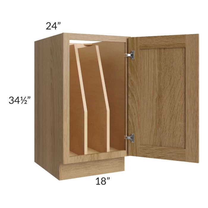 Catalina Toffee 18" Full Height Door Tray Divider Base Cabinet