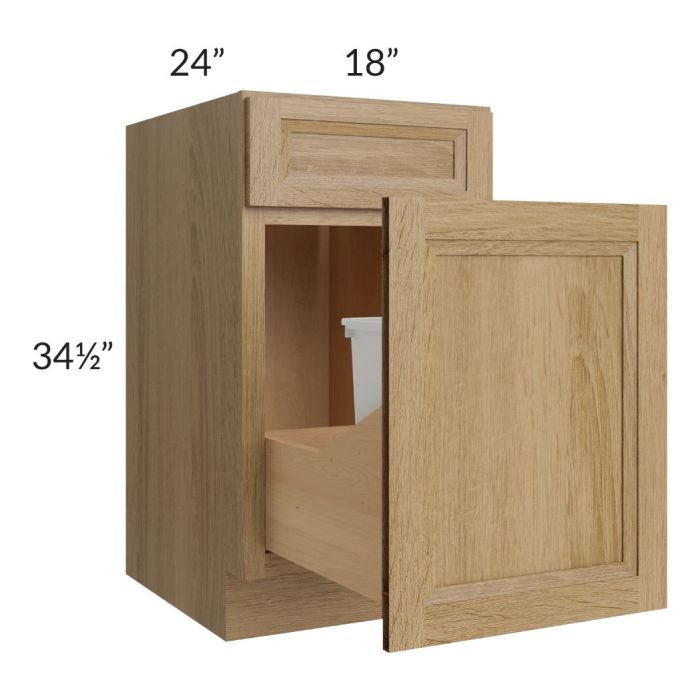 Catalina Toffee 18" Base Cabinet with Double Trashcan Pullout
