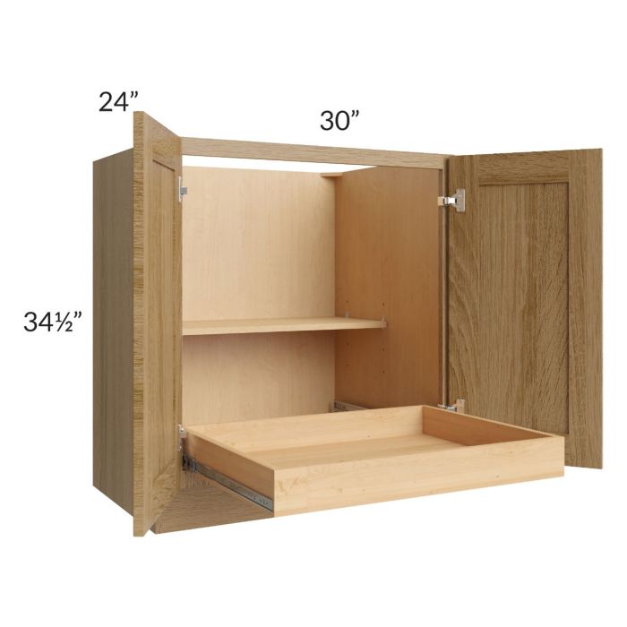 Catalina Toffee 30" Full Height Base Cabinet with 1 Rollout Tray