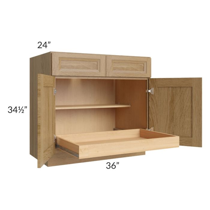Catalina Toffee 36" Base Cabinet with 1 Rollout Tray