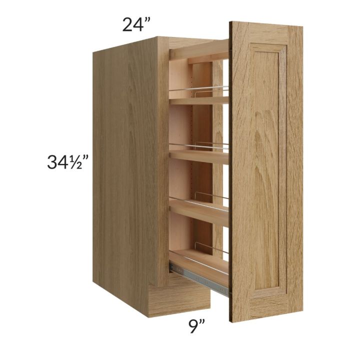 Catalina Toffee 9" Full Height Door Base Cabinet with Shelf Pullout