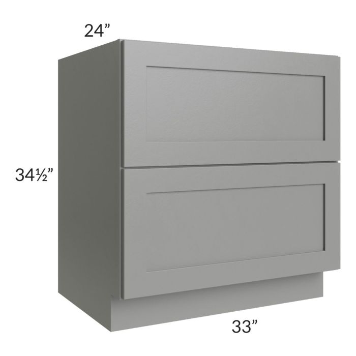 Shale Grey Shaker 33" 2-Drawer Base Cabinet