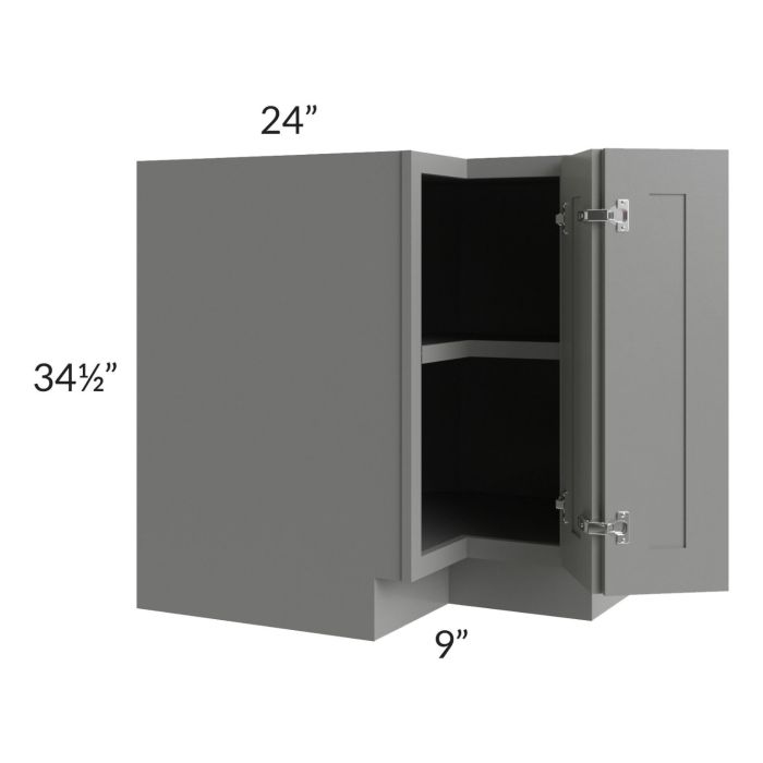 Shale Grey Shaker 33" Easy Reach Corner Base Cabinet