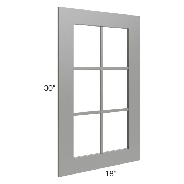 Shale Grey Shaker 18x30 Mullion Glass Door