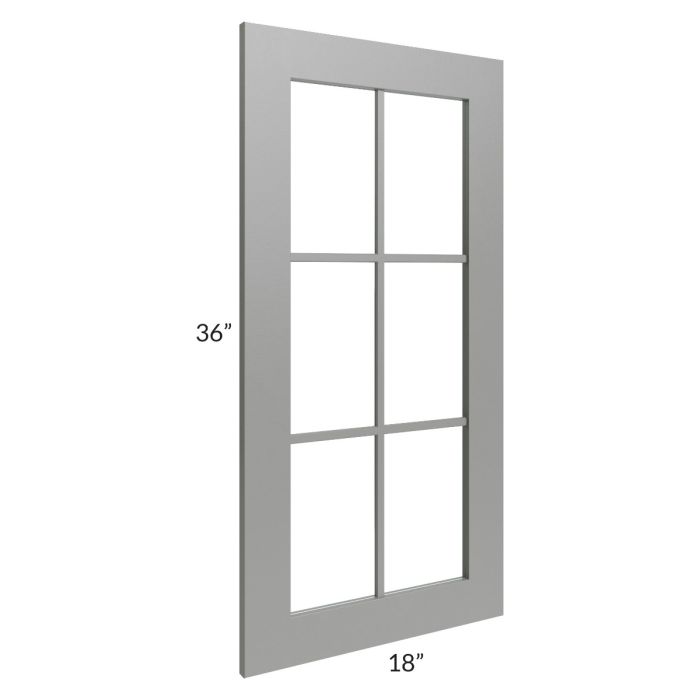 Shale Grey Shaker 18x36 Mullion Glass Door