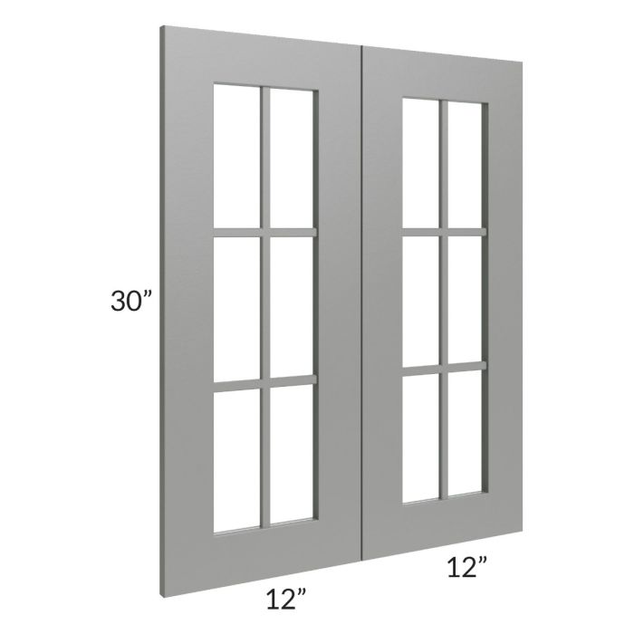 Shale Grey Shaker 24x30 Mullion Glass Door