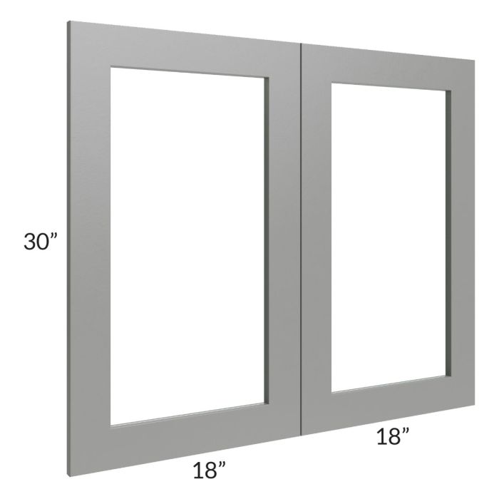 Shale Grey Shaker 36x30 Glass Door