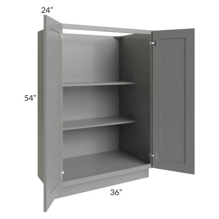 Shale Grey Shaker 36x54 Split Pantry Base Cabinet