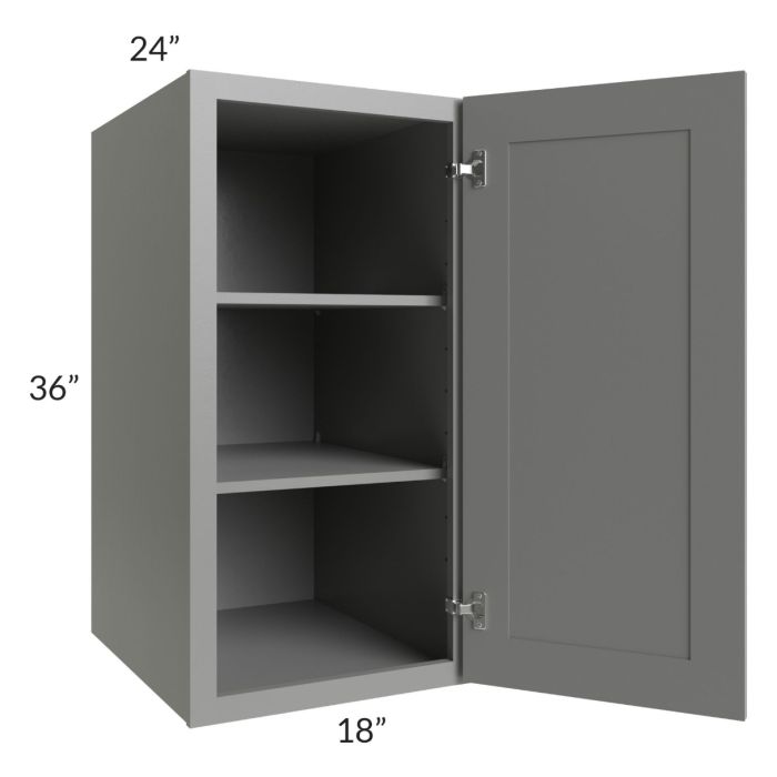 Shale Grey Shaker 18x36x24 Split Pantry Wall Cabinet