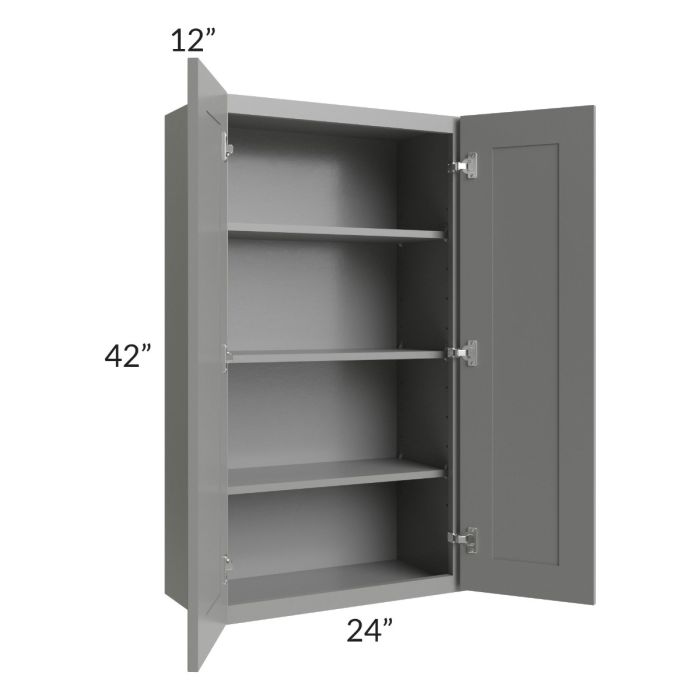 Shale Grey Shaker 24x42 Wall Cabinet