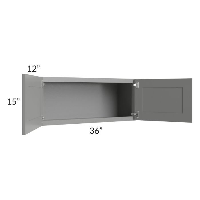 Shale Grey Shaker 36x15 Wall Cabinet