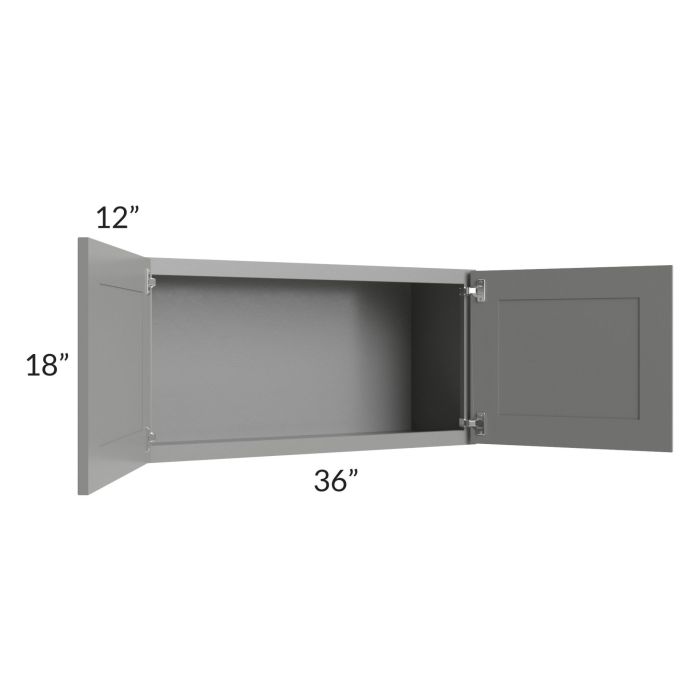 Shale Grey Shaker 36x18 Wall Cabinet