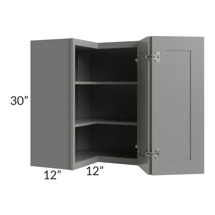 Shale Grey Shaker 24x30 Easy Reach Corner Wall Cabinet