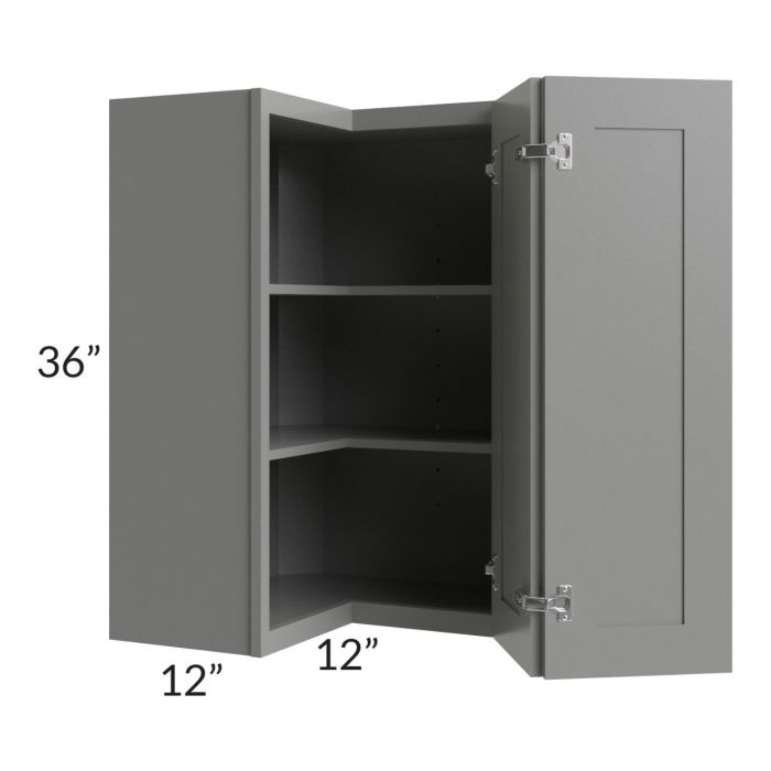 Shale Grey Shaker 24x36 Easy Reach Corner Wall Cabinet