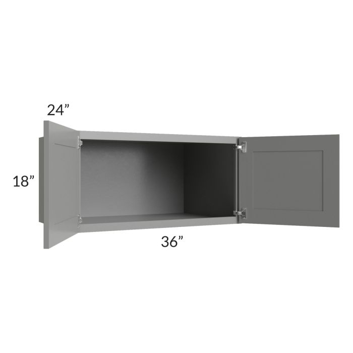 Shale Grey Shaker 36x18x24 Refrigerator Wall Cabinet