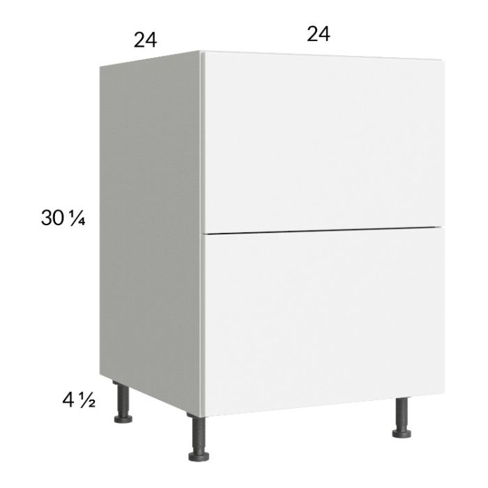Euro Gloss White 24" 2-Drawer Range Base Cabinet