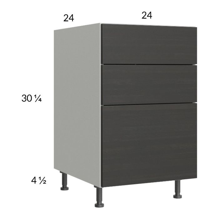 Euro Cafe 24" 2-Drawer Range Base Cabinet with 1 False Drawer Front