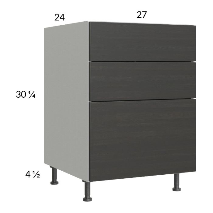 Euro Cafe 27" 2-Drawer Range Base Cabinet with 1 False Drawer Front