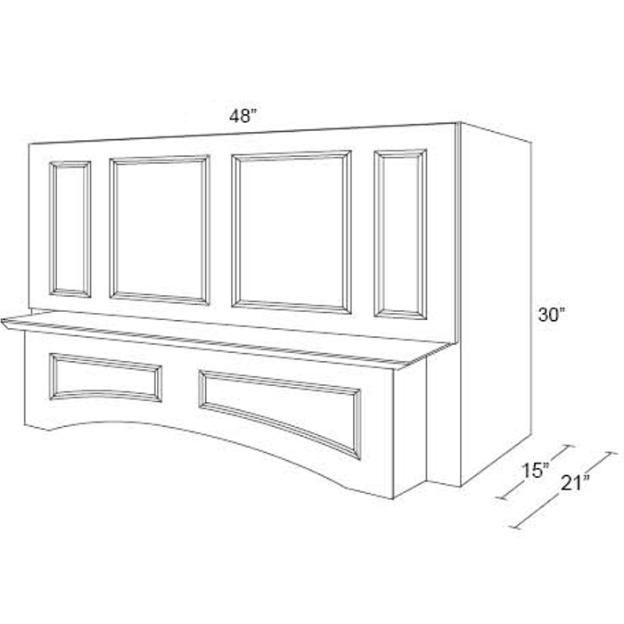 48" Arched Wood Hood