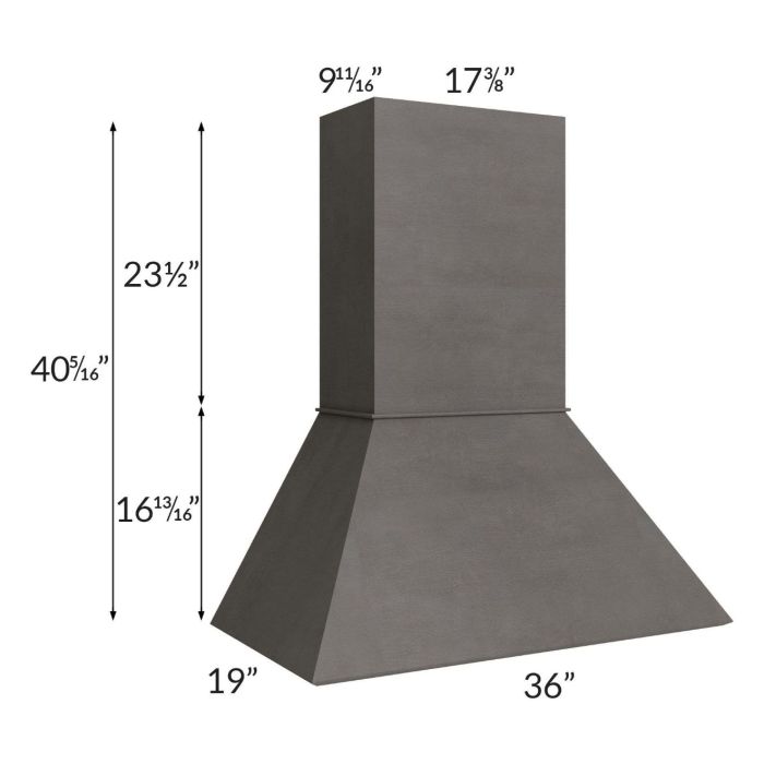 Midtown Dark Grey Shaker 36" Euro Hood