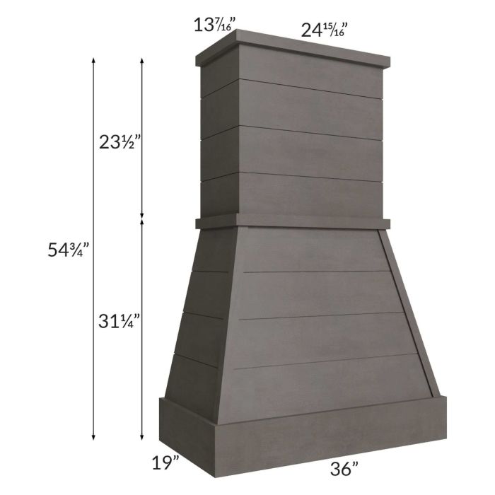 Midtown Dark Grey Shaker 36" Farmhouse Hood