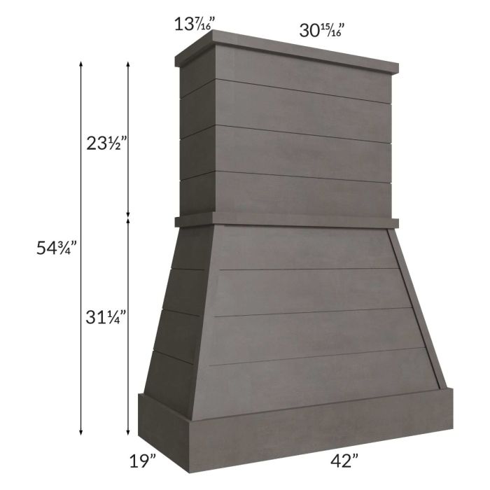 Midtown Dark Grey Shaker 42" Farmhouse Hood
