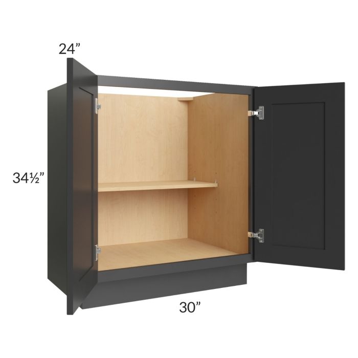 Royal Ebony Shaker 30" Full Height Door Base Cabinet